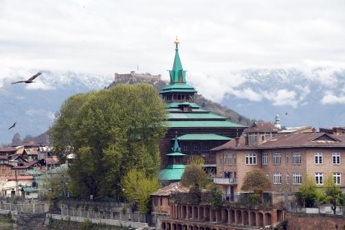 A view of the Khanqah-e-Moula at the old city of Srinagar, on Tuesday.