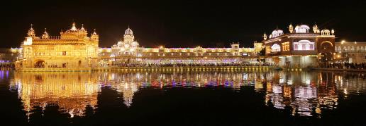 Golden Temple illuminated on the occasion of Prakash Parv of Sri Guru Gobin Singh, in Amritsar on Sunday.