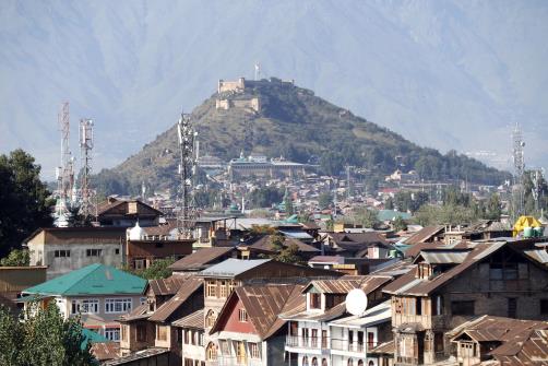 A view of old city of Srinagar on Friday.