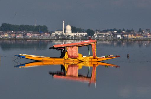 A view of the Shikara in the Dal Lake, in Srinagar on Monday.